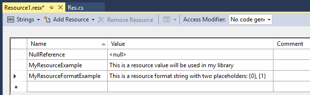Example resources