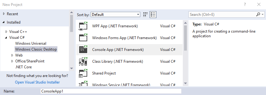 New console application