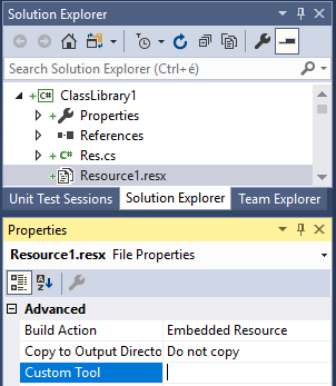 Resources1.resx properties