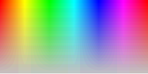 Color hues with ARGB1555 pixel format, silver background and alpha threshold = 1