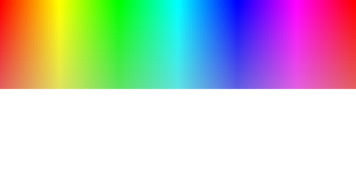 Color hues with ARGB1555 pixel format, silver background, default alpha threshold and Bayer 8x8 ordered dithering