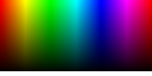 Color hues with unpremultiplied ARGB4444 sRGB pixel format dithered by Bayer 8x8 dithering and black back color.