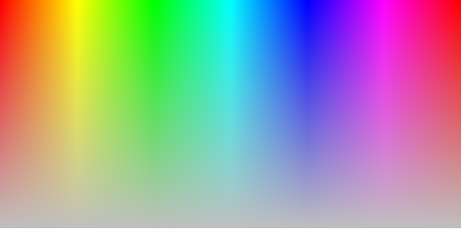 Color hues with ARGB8888 pixel format, silver background, alpha threshold = 1, using Bayer 8x8 ordered dithering
