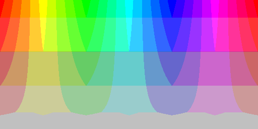 Color hues with system default 8 BPP palette and silver background