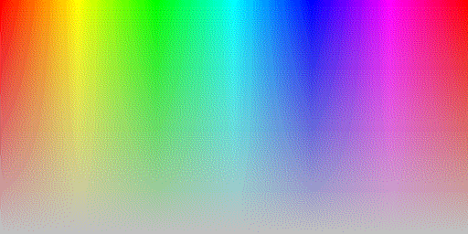 Color hues with system default 8 BPP palette, using silver background and Burkes dithering