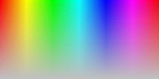 Color hues with system default 8 BPP palette, using silver background and Sierra Lite dithering