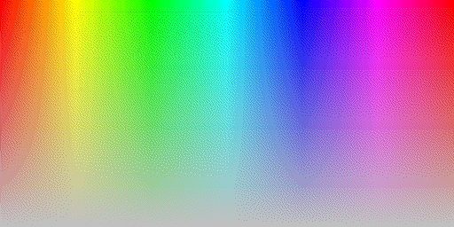 Color hues with system default 8 BPP palette, using silver background and Stucki dithering