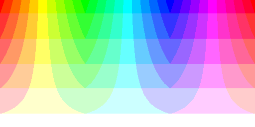 Alpha gradient converted to indexed 8 bit format by KGy SOFT conversion using default palette, white background, alpha threshold is 16