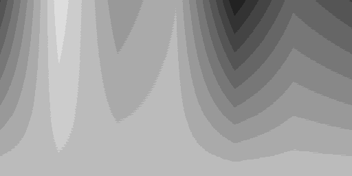 Color hues with 4 BPP grayscale palette and silver background using nearest color lookup