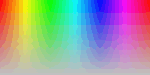 Color hues quantized by Octree algorithm using 256 colors, silver background, zero alpha threshold
