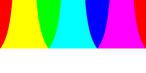 Color hues with RGB111 palette and silver background