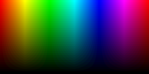 Color hues with RGB555 pixel format and black background
