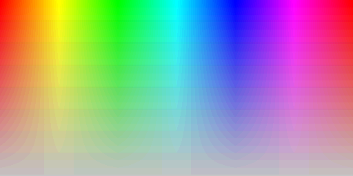 Color hues with RGB555 pixel format and silver background
