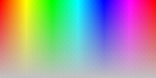 Color hues with RGB565 pixel format, silver background and Bayer 8x8 ordered dithering