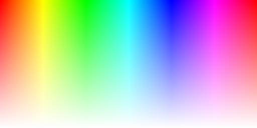Color hues blended with white background in the sRGB color space