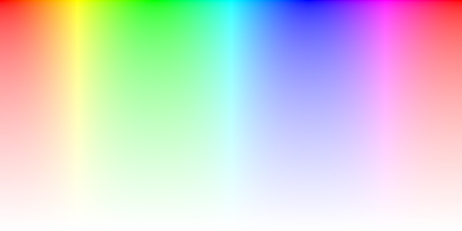 Color hues blended with white background in the linear color space