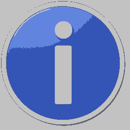 Information icon quantized by Octree algorithm using 4 colors, silver background, zero alpha threshold