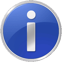 Information icon quantized by Wu's algorithm using 256 colors, black background, alpha threshold = 128