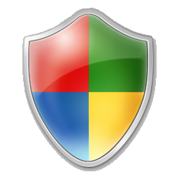 Shield icon with ARGB8888 pixel format, silver background, alpha threshold = 1, using Floyd-Steinberg dithering