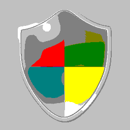 Shield icon with system default 4 BPP palette and silver background