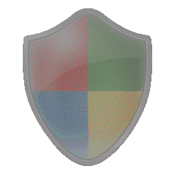 Shield icon with decreased contrast using Floyd-Steinberg dithering and a palette optimized for the untransformed image