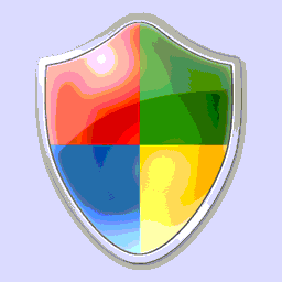 Shield icon with RGB332 palette and silver background using direct color mapping