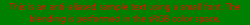 Red text on green background, blending in the sRGB color space