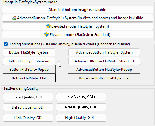 AdvancedButton in the KGySoft.WinForms.Example application